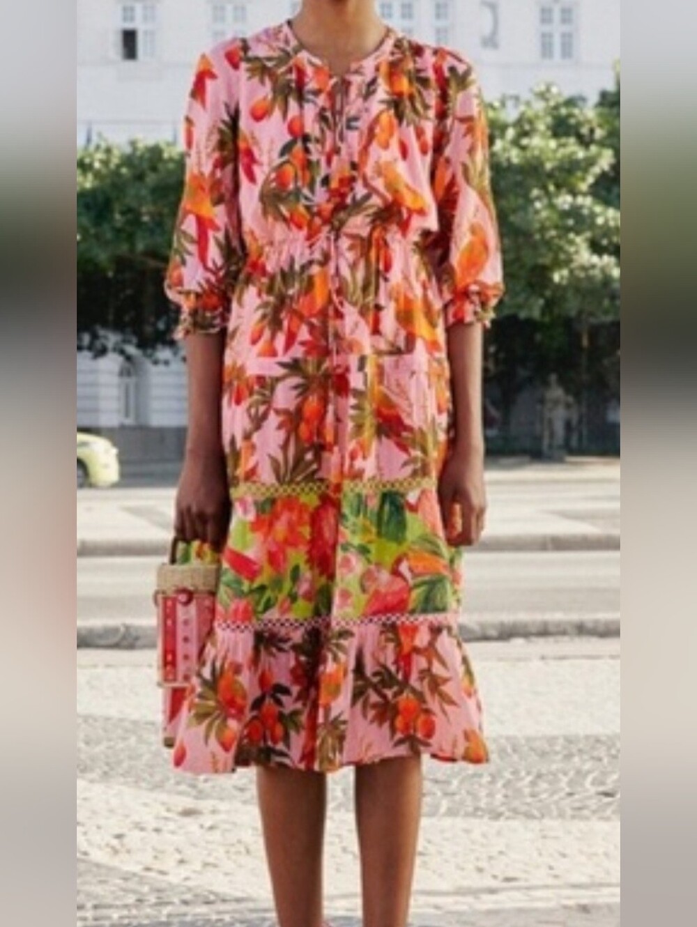 Farm Rio Mango Trees Print Tiered Dress Anthropologie